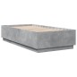 vidaXL Estructura cama con luces LED madera gris hormigón 90x190 cm
