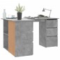 vidaXL Escritorio de esquina contrachapada gris hormigón 145x100x76 cm vidaXL Escritorio de esquina contrachapada gris hormigón 145x100x76 cm