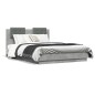 vidaXL Cama con cabecero madera de ingeniería gris hormigón 140x190 cm