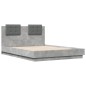 vidaXL Cama con cabecero madera de ingeniería gris hormigón 140x190 cm