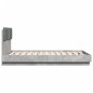 vidaXL Cama con cabecero madera de ingeniería gris hormigón 140x190 cm