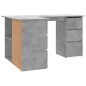 vidaXL Escritorio de esquina contrachapada gris hormigón 145x100x76 cm vidaXL Escritorio de esquina contrachapada gris hormigón 145x100x76 cm
