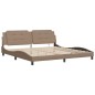 vidaXL Estructura de cama con LED cuero sintético capuchino 200x200 cm vidaXL Estructura de cama con LED cuero sintético capuchino 200x200 cm
