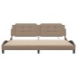 vidaXL Estructura de cama con LED cuero sintético capuchino 200x200 cm vidaXL Estructura de cama con LED cuero sintético capuchino 200x200 cm