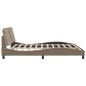 vidaXL Estructura de cama con LED cuero sintético capuchino 200x200 cm vidaXL Estructura de cama con LED cuero sintético capuchino 200x200 cm