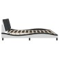 vidaXL Estructura cama con LED cuero sintético blanco negro 200x200 cm