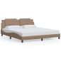 vidaXL Estructura de cama con luz LED cuero PE capuchino 180x200 cm vidaXL Estructura de cama con luz LED cuero PE capuchino 180x200 cm