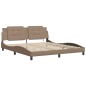 vidaXL Estructura de cama con luz LED cuero PE capuchino 180x200 cm vidaXL Estructura de cama con luz LED cuero PE capuchino 180x200 cm