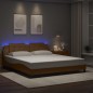 vidaXL Estructura de cama con luz LED cuero PE capuchino 180x200 cm vidaXL Estructura de cama con luz LED cuero PE capuchino 180x200 cm