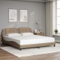 vidaXL Estructura de cama con luz LED cuero PE capuchino 180x200 cm vidaXL Estructura de cama con luz LED cuero PE capuchino 180x200 cm
