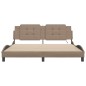 vidaXL Estructura de cama con luz LED cuero PE capuchino 180x200 cm vidaXL Estructura de cama con luz LED cuero PE capuchino 180x200 cm