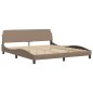 vidaXL Estructura de cama con luz LED cuero PE capuchino 180x200 cm vidaXL Estructura de cama con luz LED cuero PE capuchino 180x200 cm