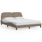 vidaXL Estructura de cama con luces LED cuero PE capuchino 160x200 cm vidaXL Estructura de cama con luces LED cuero PE capuchino 160x200 cm