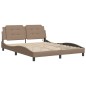 vidaXL Estructura de cama con luces LED cuero PE capuchino 160x200 cm vidaXL Estructura de cama con luces LED cuero PE capuchino 160x200 cm
