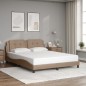vidaXL Estructura de cama con luces LED cuero PE capuchino 160x200 cm vidaXL Estructura de cama con luces LED cuero PE capuchino 160x200 cm