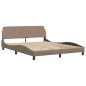 vidaXL Estructura de cama con luces LED cuero PE capuchino 160x200 cm vidaXL Estructura de cama con luces LED cuero PE capuchino 160x200 cm