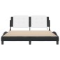 vidaXL Estructura de cama con luz LED cuero PE blanco negro 160x200 cm vidaXL Estructura de cama con luz LED cuero PE blanco negro 160x200 cm