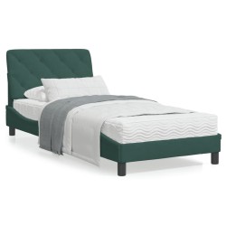 vidaXL Estructura cama con cabecero terciopelo verde oscuro 80x200 cm