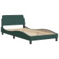 vidaXL Estructura cama con cabecero terciopelo verde oscuro 100x200 cm vidaXL Estructura cama con cabecero terciopelo verde oscuro 100x200 cm