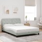 vidaXL Estructura de cama con cabecero terciopelo gris claro 140x190cm vidaXL Estructura de cama con cabecero terciopelo gris claro 140x190cm