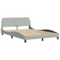vidaXL Estructura de cama con cabecero terciopelo gris claro 140x190cm vidaXL Estructura de cama con cabecero terciopelo gris claro 140x190cm