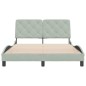 vidaXL Estructura de cama con cabecero terciopelo gris claro 140x190cm vidaXL Estructura de cama con cabecero terciopelo gris claro 140x190cm