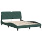 vidaXL Estructura cama con cabecero terciopelo verde oscuro 140x190 cm vidaXL Estructura cama con cabecero terciopelo verde oscuro 140x190 cm
