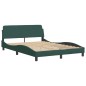 vidaXL Estructura cama con cabecero terciopelo verde oscuro 140x190 cm vidaXL Estructura cama con cabecero terciopelo verde oscuro 140x190 cm