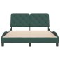 vidaXL Estructura cama con cabecero terciopelo verde oscuro 140x190 cm vidaXL Estructura cama con cabecero terciopelo verde oscuro 140x190 cm