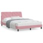 vidaXL Estructura de cama con cabecero de terciopelo rosa 140x190 cm vidaXL Estructura de cama con cabecero de terciopelo rosa 140x190 cm