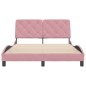 vidaXL Estructura de cama con cabecero de terciopelo rosa 140x190 cm vidaXL Estructura de cama con cabecero de terciopelo rosa 140x190 cm