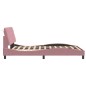 vidaXL Estructura de cama con cabecero de terciopelo rosa 140x190 cm vidaXL Estructura de cama con cabecero de terciopelo rosa 140x190 cm