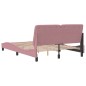 vidaXL Estructura de cama con cabecero de terciopelo rosa 140x190 cm vidaXL Estructura de cama con cabecero de terciopelo rosa 140x190 cm