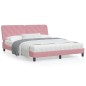 vidaXL Estructura de cama con cabecero de terciopelo rosa 160x200 cm vidaXL Estructura de cama con cabecero de terciopelo rosa 160x200 cm