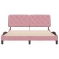 vidaXL Estructura de cama con cabecero de terciopelo rosa 160x200 cm vidaXL Estructura de cama con cabecero de terciopelo rosa 160x200 cm