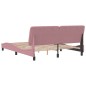 vidaXL Estructura de cama con cabecero de terciopelo rosa 160x200 cm vidaXL Estructura de cama con cabecero de terciopelo rosa 160x200 cm