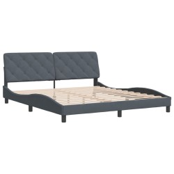vidaXL Estructura cama con cabecero terciopelo gris oscuro 180x200 cm