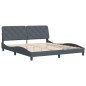 vidaXL Estructura cama con cabecero terciopelo gris oscuro 180x200 cm vidaXL Estructura cama con cabecero terciopelo gris oscuro 180x200 cm