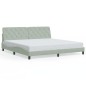 vidaXL Estructura de cama con cabecero terciopelo gris claro 200x200cm vidaXL Estructura de cama con cabecero terciopelo gris claro 200x200cm