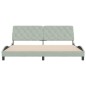 vidaXL Estructura de cama con cabecero terciopelo gris claro 200x200cm vidaXL Estructura de cama con cabecero terciopelo gris claro 200x200cm