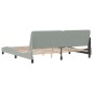 vidaXL Estructura de cama con cabecero terciopelo gris claro 200x200cm vidaXL Estructura de cama con cabecero terciopelo gris claro 200x200cm