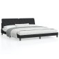 vidaXL Estructura de cama con cabecero de terciopelo negro 200x200 cm