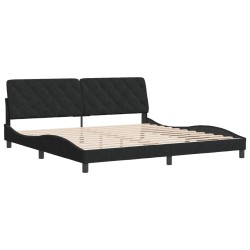 vidaXL Estructura de cama con cabecero de terciopelo negro 200x200 cm