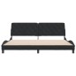 vidaXL Estructura de cama con cabecero de terciopelo negro 200x200 cm