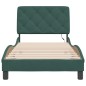 vidaXL Estructura cama con luces LED terciopelo verde oscuro 90x200 cm