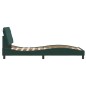 vidaXL Estructura cama con luces LED terciopelo verde oscuro 90x200 cm