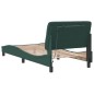 vidaXL Estructura cama con luces LED terciopelo verde oscuro 90x200 cm