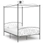 vidaXL Estructura de cama con dosel metal gris 140x200 cm