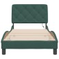 vidaXL Estructura cama con luces LED terciopelo verde oscuro 80x200 cm
