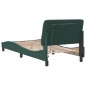 vidaXL Estructura cama con luces LED terciopelo verde oscuro 80x200 cm